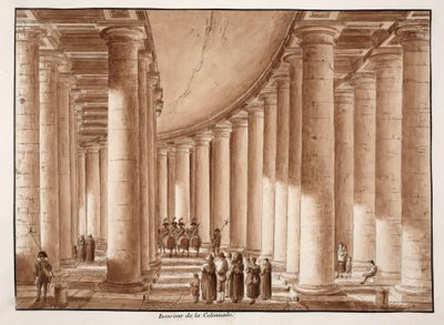 Interior de la Columnata de la Plaza de San Pedro, 1833 de Agostino Tofanelli